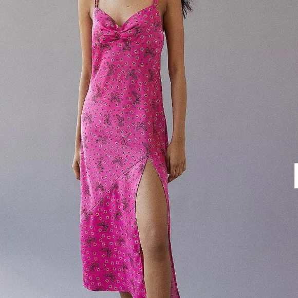 Urban Outfitters Samira Butterfly Slip Dress Size L NWOT - Picture 1 of 10